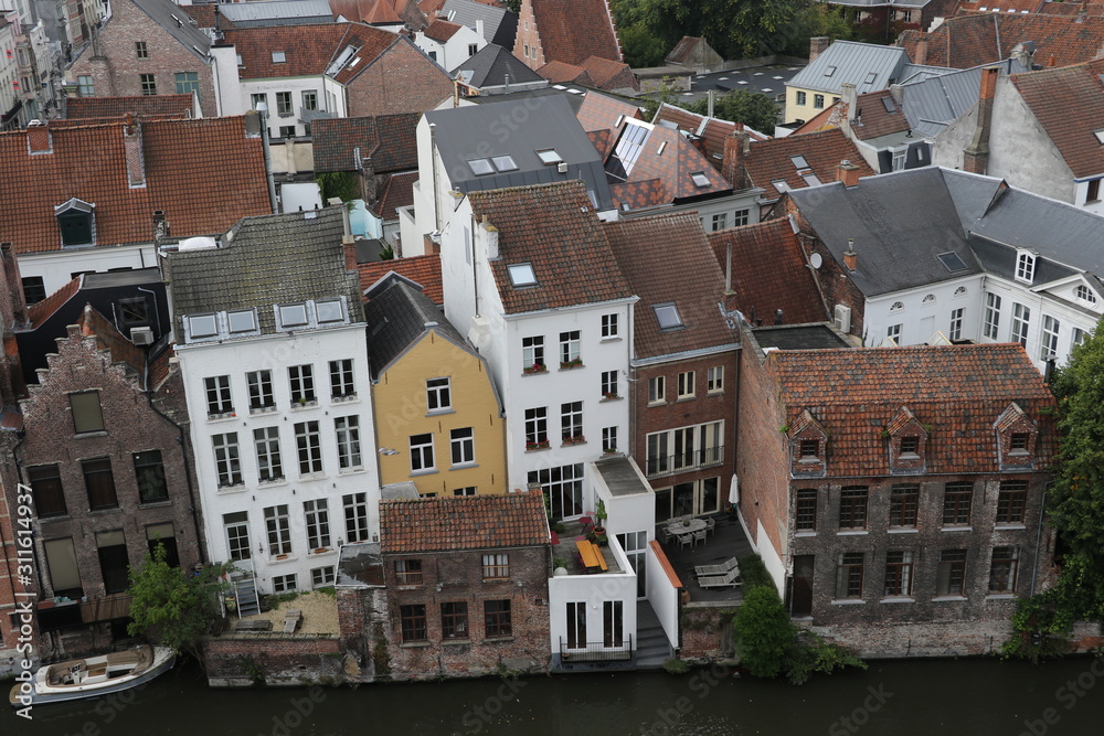 Fototapeta premium Vue aérienne de la ville de Gand