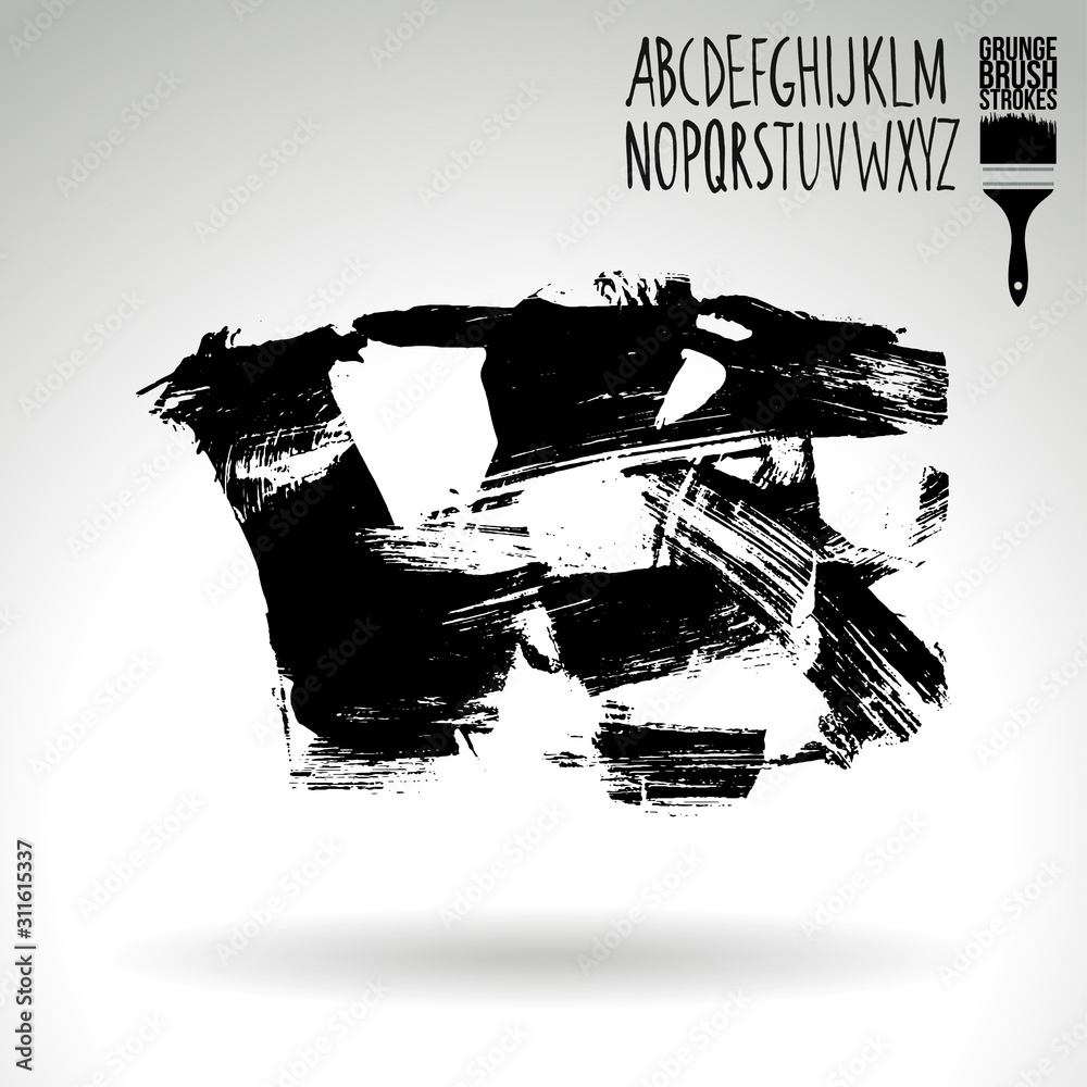 Black brush stroke and texture. Grunge vector abstract hand - painted element. Underline and border design. Black brush stroke and texture. Grunge vector abstract hand - painted element. Underline and border design.