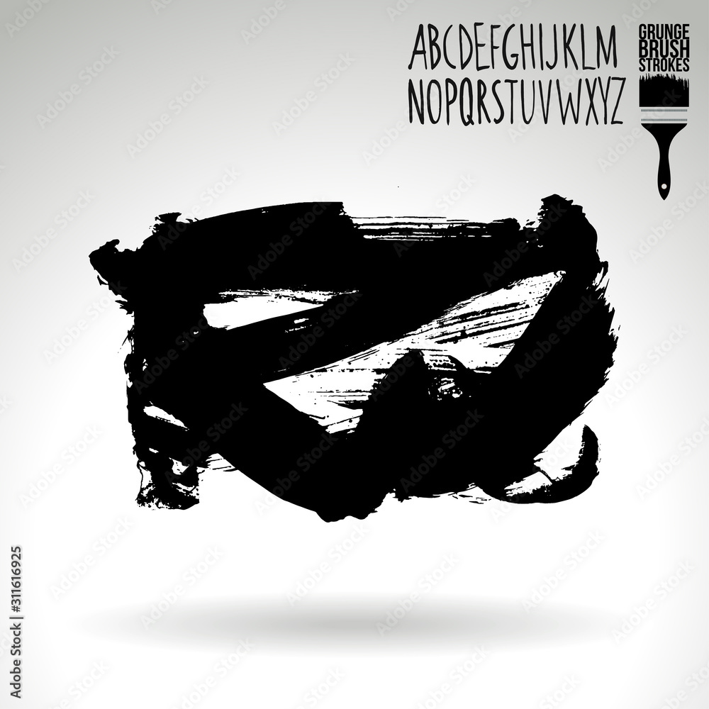 Black brush stroke and texture. Grunge vector abstract hand - painted element. Underline and border design. Black brush stroke and texture. Grunge vector abstract hand - painted element. Underline and border design.