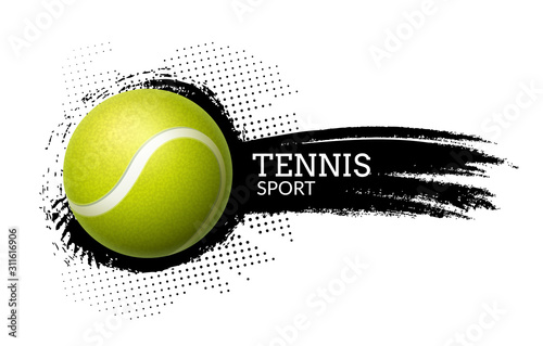 Obraz na plátně Tennis ball vector background illustration sport graphic ball icon on splash