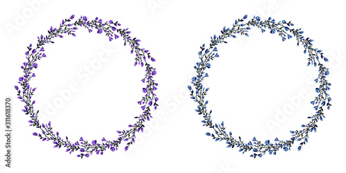 Decorative floral wreath with magnolia flowers