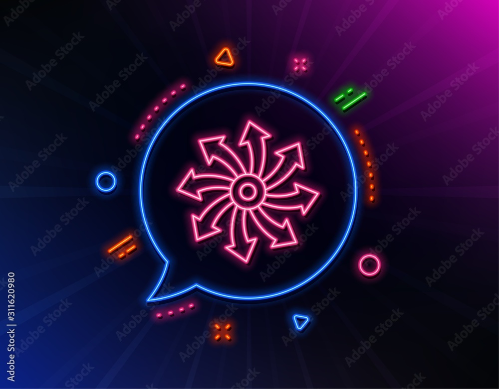 Versatile line icon. Neon laser lights. Multifunction sign. Glow laser speech bubble. Neon lights chat bubble. Banner badge with versatile icon. Vector Versatile line icon. Neon laser lights. Multifunction sign. Glow laser speech bubble. Neon lights chat bubble. Banner badge with versatile icon. Vector