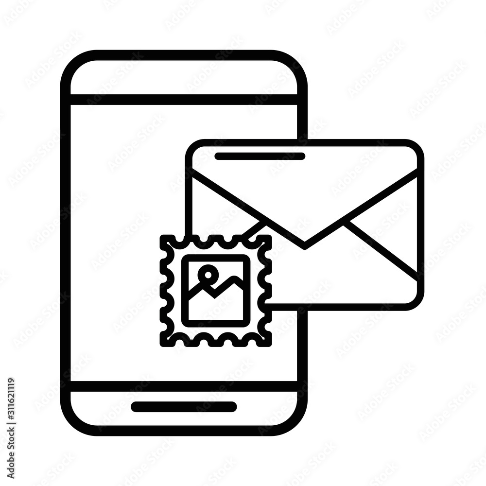 smartphone with envelope email postal service smartphone with envelope email postal service