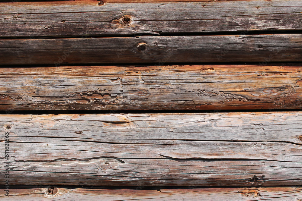 Horizontal weathered wooden texture as a background Horizontal weathered wooden texture as a background