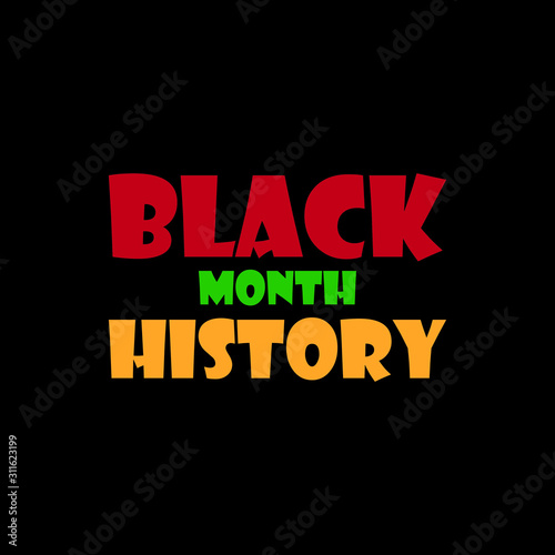Black History Month celebrated in United States, Canada and Great Britain. Vector illustration design isolated on black background