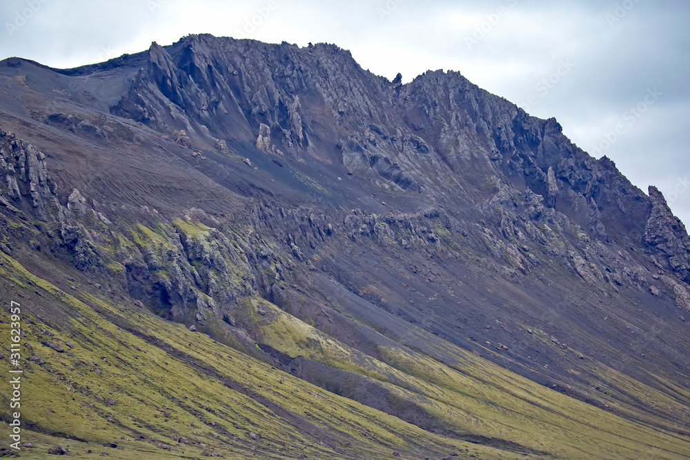 Beautiful mountain landscape in Iceland. Nature and places for wonderful travels