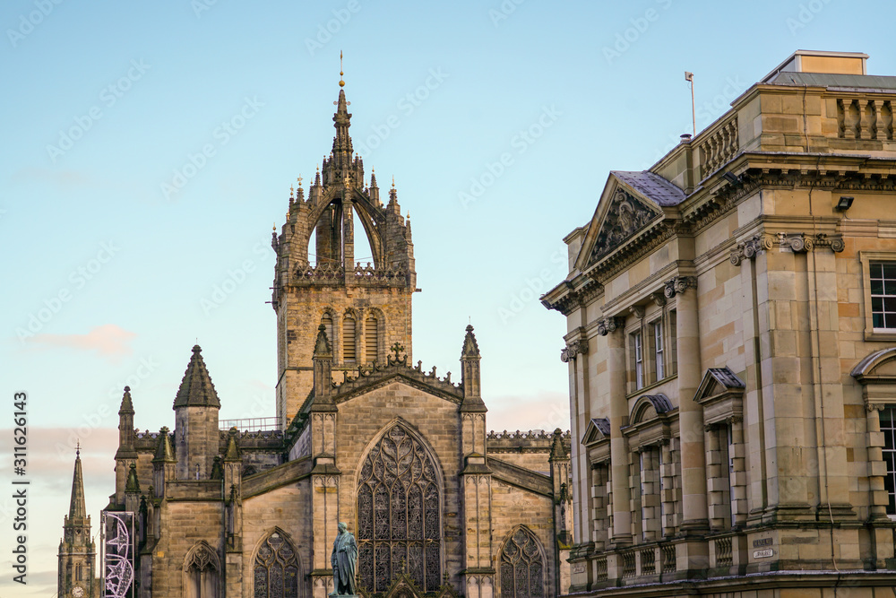 Architectural details in Edinburgh city