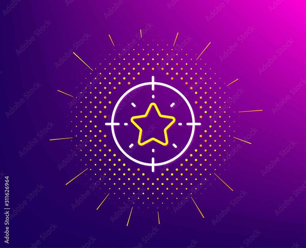 Star target line icon. Halftone pattern. Star rating sign. Best rank symbol. Gradient background. Star target line icon. Yellow halftone pattern. Vector Star target line icon. Halftone pattern. Star rating sign. Best rank symbol. Gradient background. Star target line icon. Yellow halftone pattern. Vector