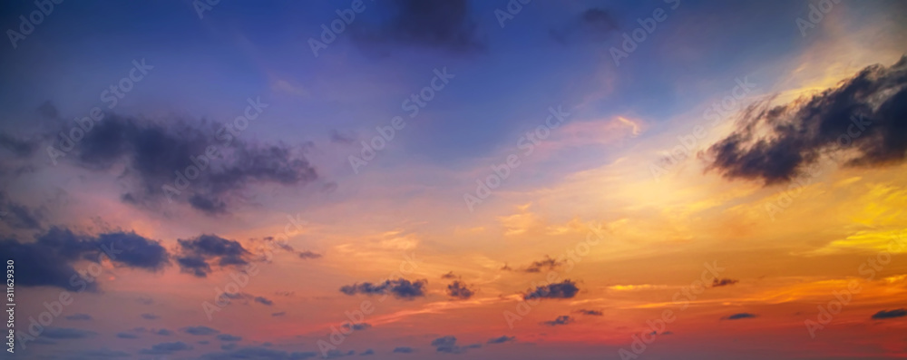 Colorful cloudy background sunrise or sunset - obrazy, fototapety, plakaty 