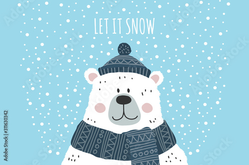 Winter Holidays | Polar Bear In Snow 