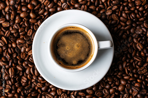 Espresso coffee served in cup © nerudol