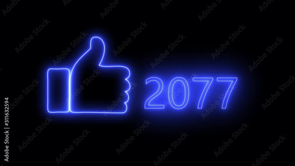 Facebook Like Numbers Neon Facebook like numbers is counting. Social media likes increasing ...