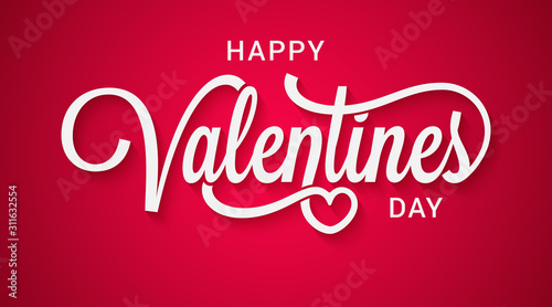 Valentines day lettering. Happy Valentine sing red