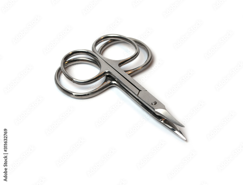 Generic small nail scissors isolated on white background Generic small nail scissors isolated on white background