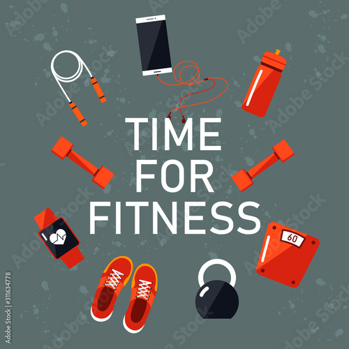 fitness sports over white background vector illustration