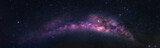 Night sky with panorama view of Milky Way