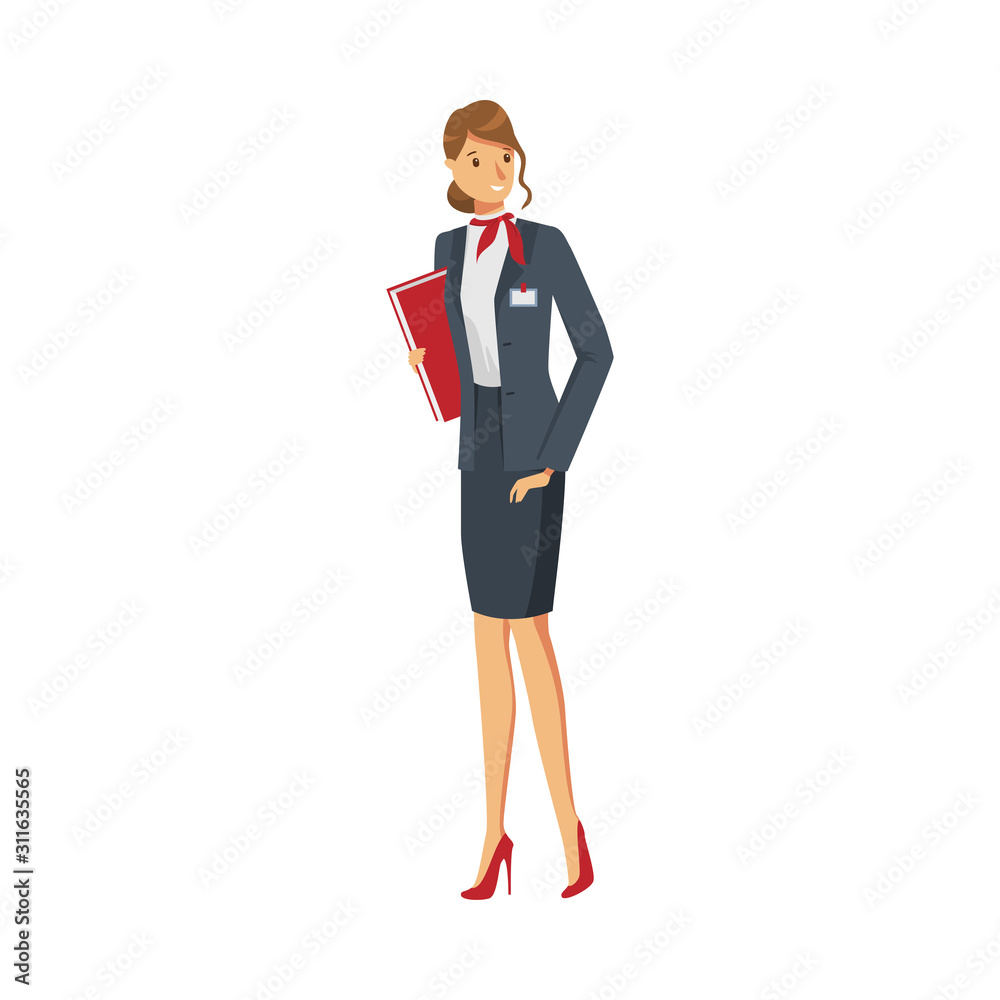 Woman administrator in stylish official clothing with case vector illustration Woman administrator in stylish official clothing with case vector illustration