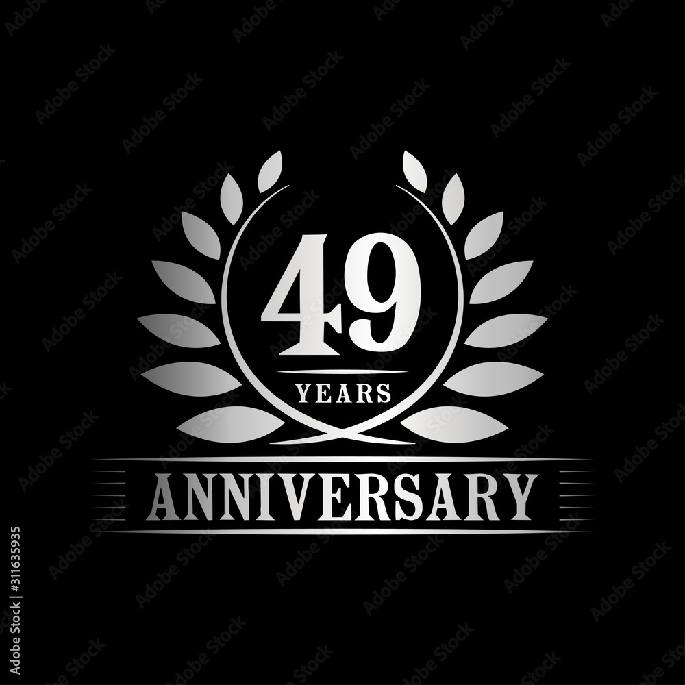 49 years logo design template. Anniversary vector and illustration template. 49 years logo design template. Anniversary vector and illustration template.