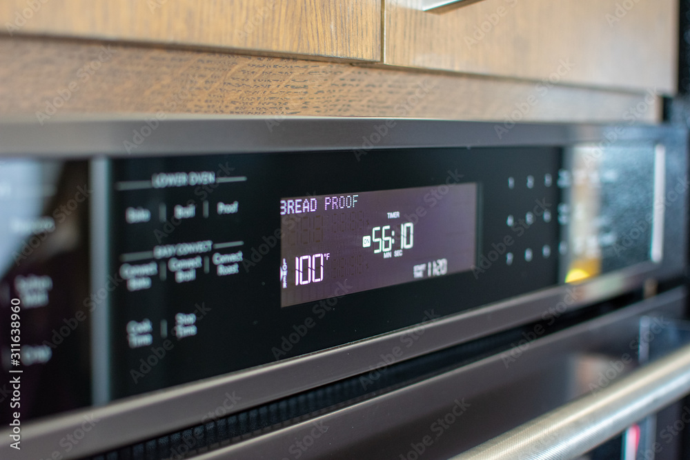 Oven display with bread proof setting on Oven display with bread proof setting on