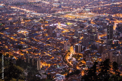 Bogota city at night, Colombia