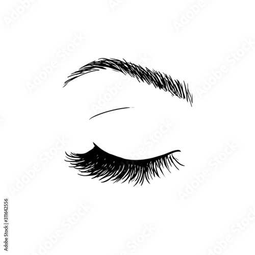 Beautiful eyebrows and eyelashes