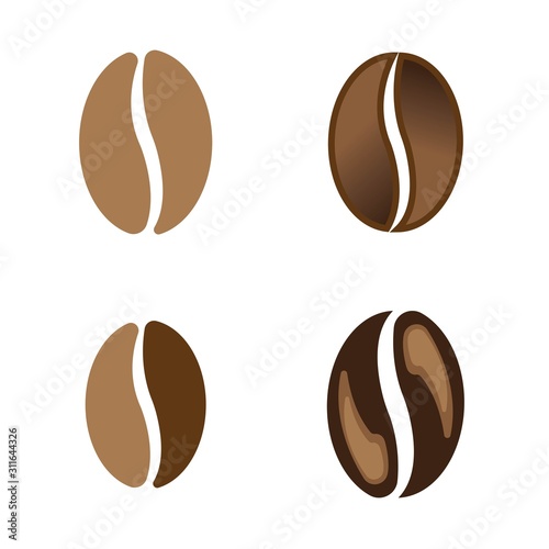 coffee beans template vector icon illustration