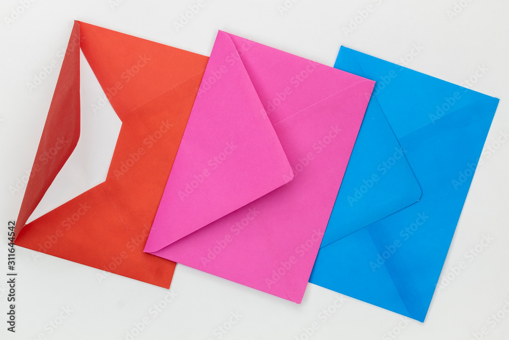 Colorful Envelopes on White Background Colorful Envelopes on White Background