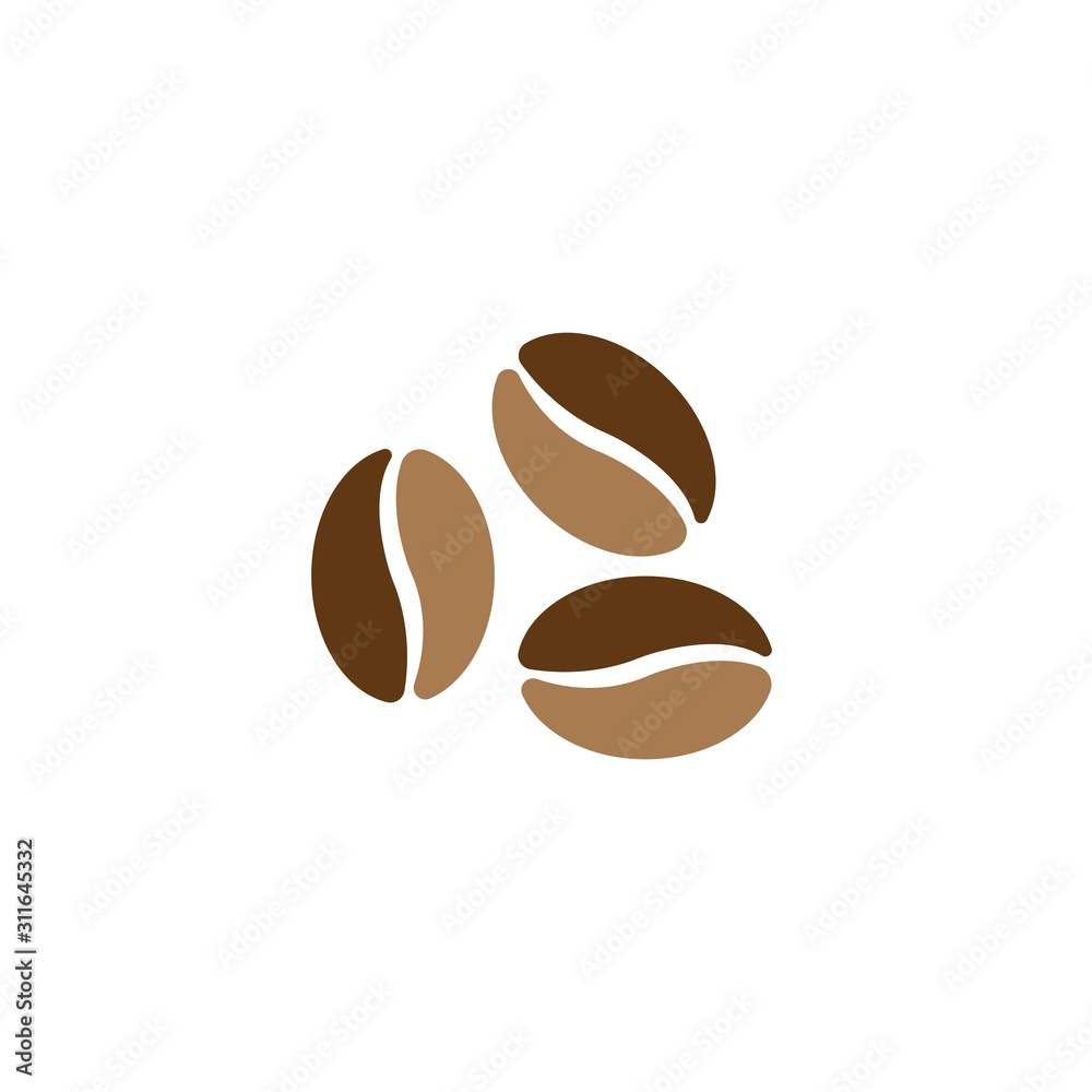 Obraz premium coffee beans template vector icon illustration