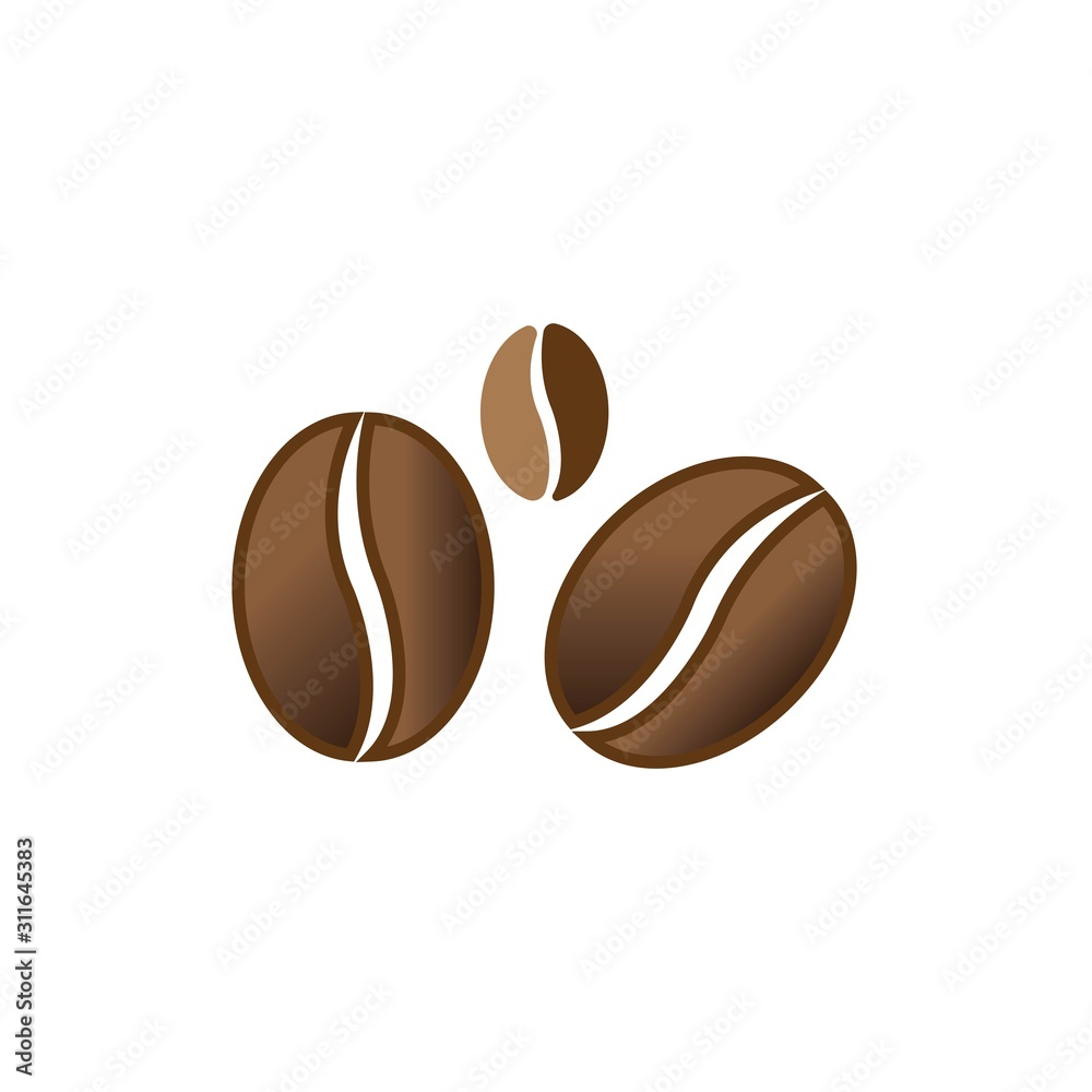 Obraz premium coffee beans template vector icon illustration