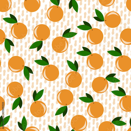 Fototapeta Naklejka Na Ścianę i Meble -  Seamless pattern with oranges
