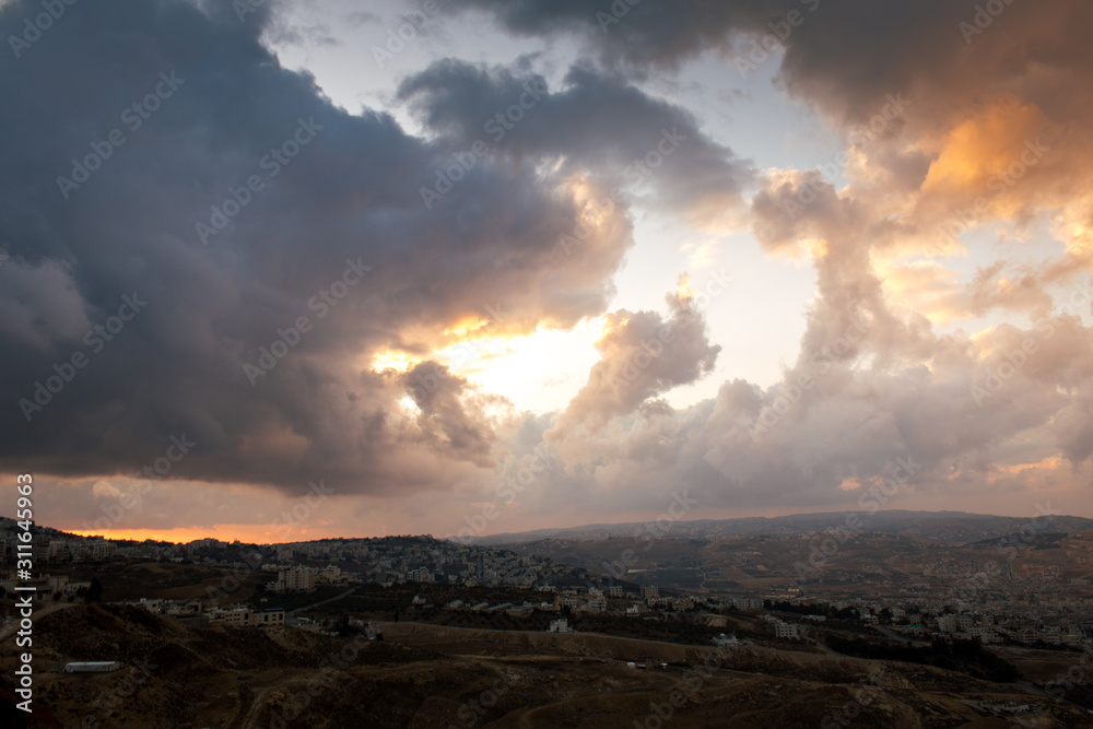 Cloudy day at sunset time Cloudy day at sunset time