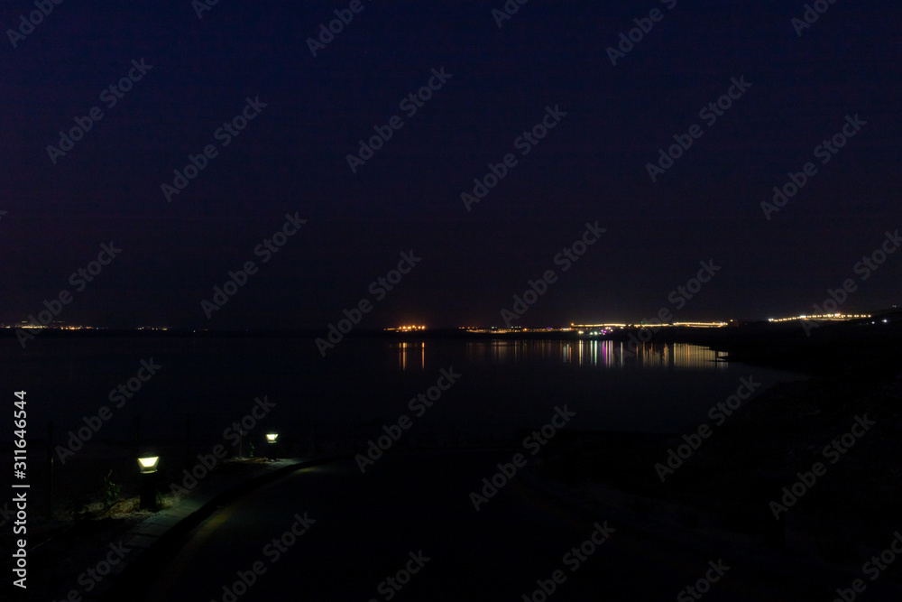 Dead sea at night, long exposure 