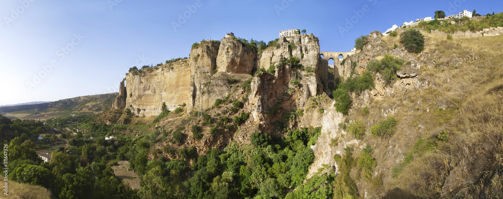 Ronda, Malaga, Andalusien, Spanien, Altstadt, Schlucht El Tajo,