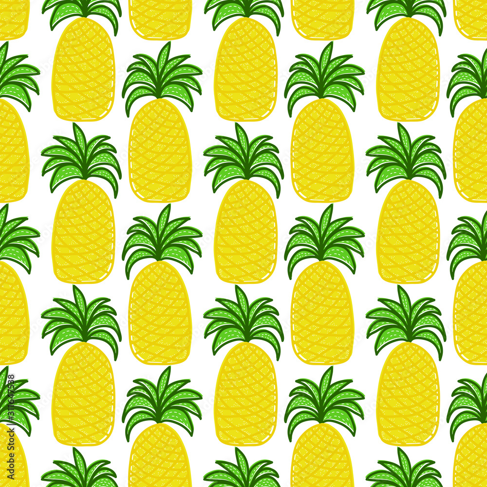 Seamless pattern with juicy pineapple Seamless pattern with juicy pineapple