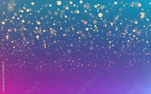 Luxury golden sparkle background  glitter magic glowing. Black and gold vector luminous dust with bokeh.