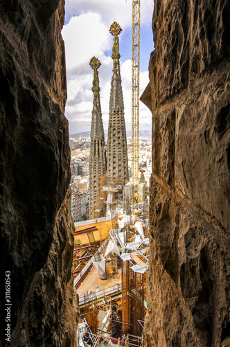 Tablou canvas Barcelona, Kathedrale Sagrada Familia, Architekt Antonio Gaudi,