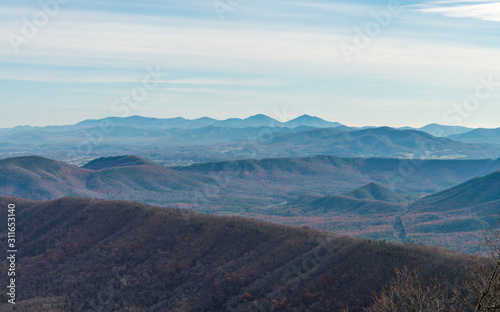Mountain ranges in Blue Ridge Mountains, Virginia, USA
