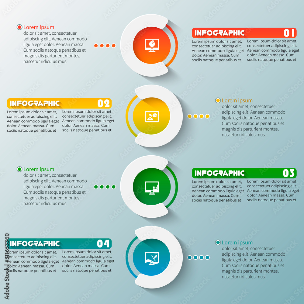 Fototapeta premium Abstract 3D Paper Infographics. Business template .Vector illustration