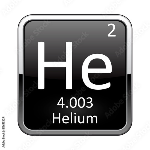 The periodic table element Helium. Vector illustration