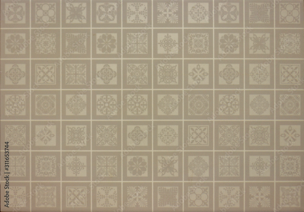 wall of tiles with ethnic patterns pottery retro wall of tiles with ethnic patterns pottery retro
