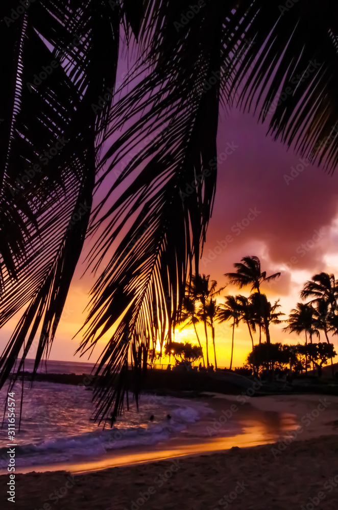 Kauai Hawaii Tropical Island Sunset