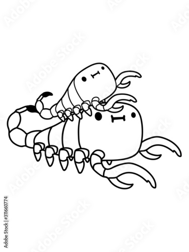 Nette Skorpion Familie clipart comic