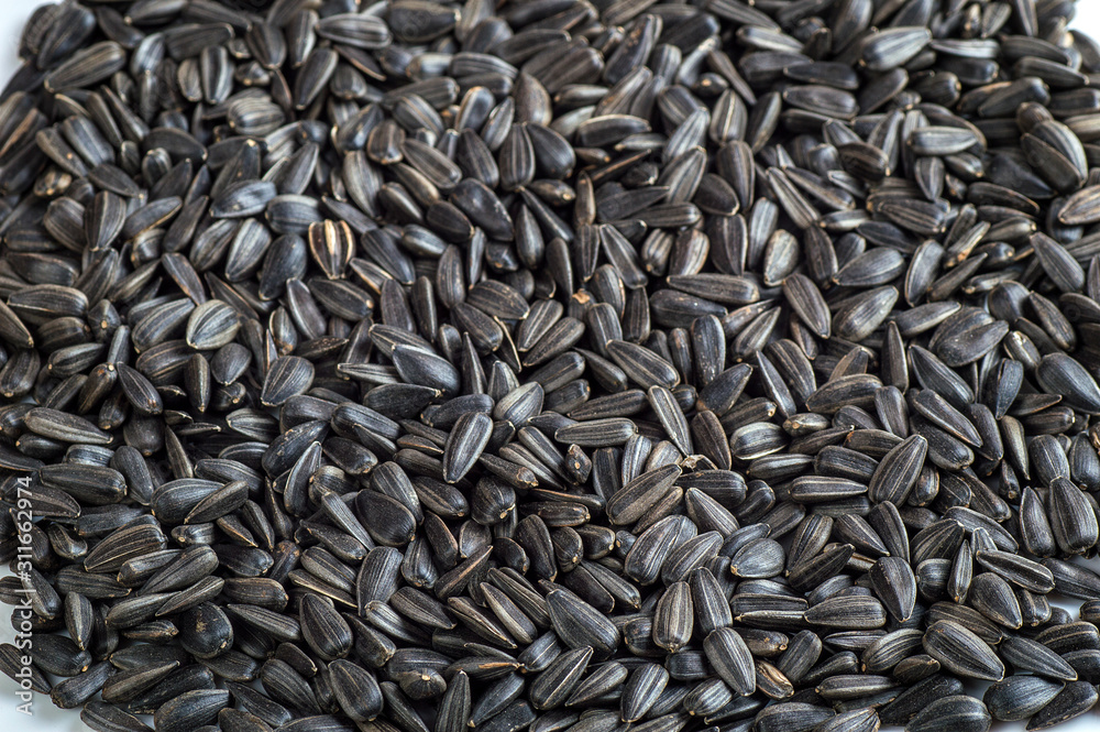 Black sunflower seeds. For texture or background Black sunflower seeds. For texture or background