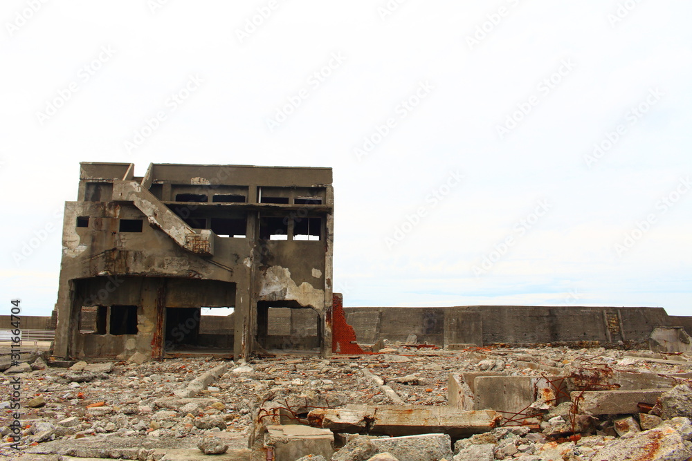 軍艦島（端島）の内部  The inside ofHashima island(Battleship island)