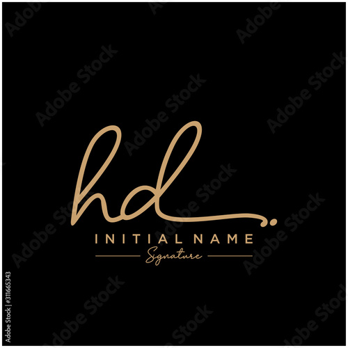 Letter HD Signature Logo Template Vector