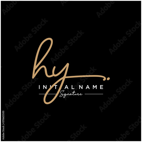 Letter HY Signature Logo Template Vector