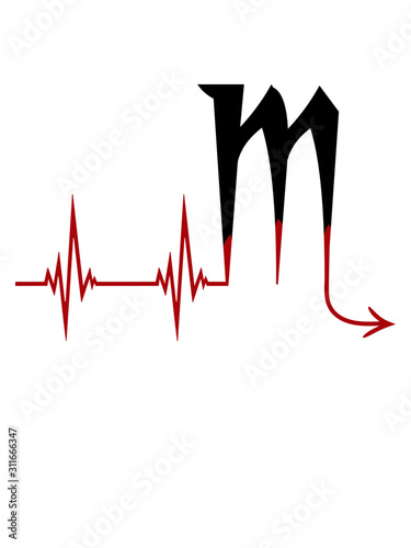 Herzschlag EKG Skorpion desig