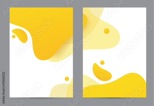 Amoeba funky design for print products. Dynamic style banner set with amoeba funky gradient elements. Creative for poster, web, landing, page, cover, ad, greeting, card, social media, promotion.
