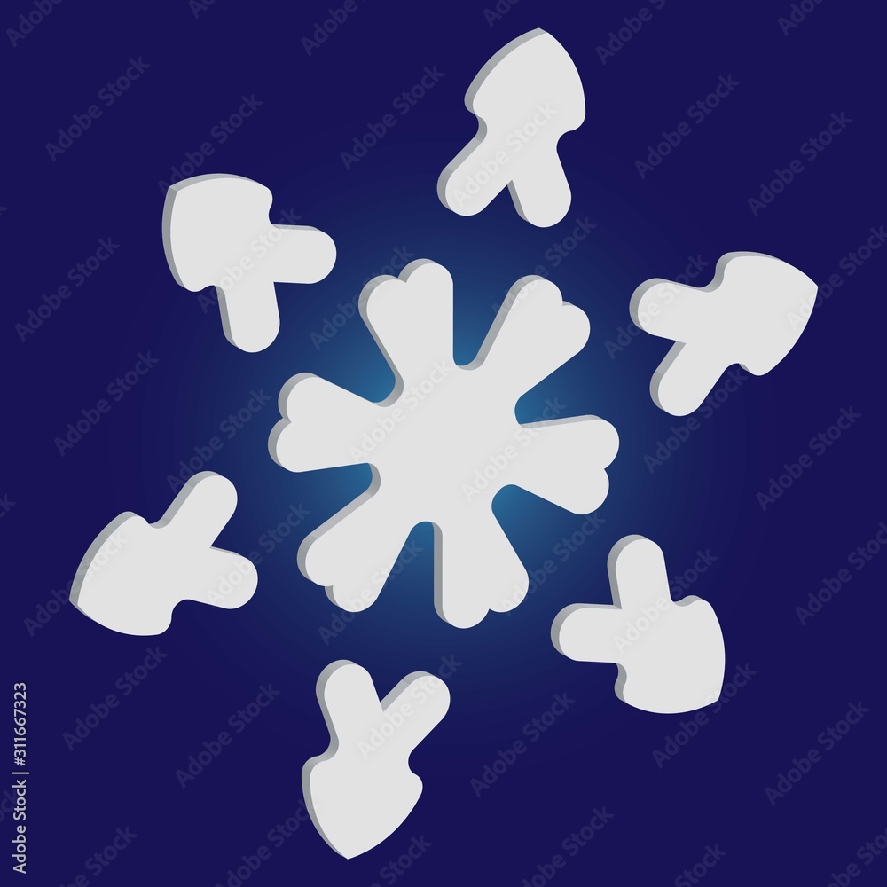 Christmas paper snowflake on blue background. Christmas paper snowflake on blue background.