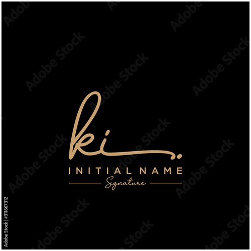 Letter KI Signature Logo Template Vector